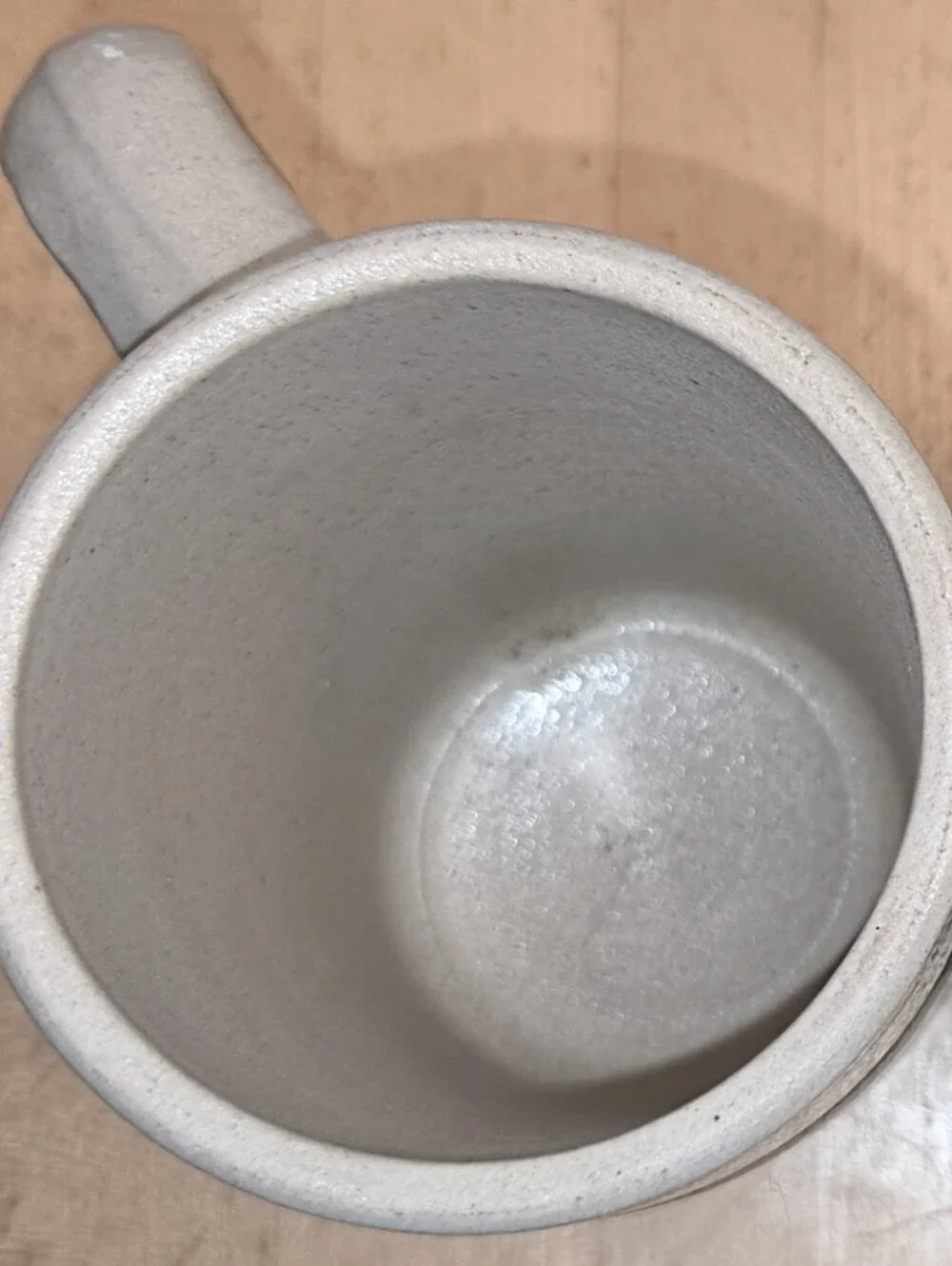POTTERY Beer Stein Coffee Tea Mug Cup Blue Line SALT GLAZE.